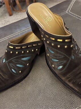 Cole Haan Suede Mule Studded Slides